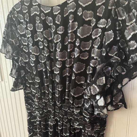 Ba&sh Gemma Maxi Dress Black with Silver metallic Medium - Picture 9 of 10